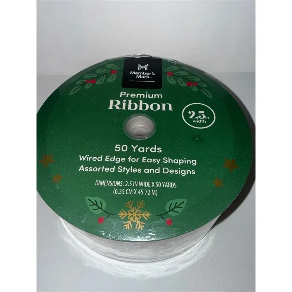 Poinsettia Holiday Garland Ribbon - Red and Green